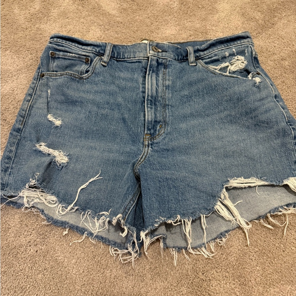 Abercrombie & Fitch Frayed Blue Jean Shorts